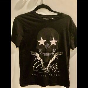 NEW PHILIPP PLEIN COWBOY SKULL TSHIRT RARE